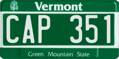 VT license plate CAP351