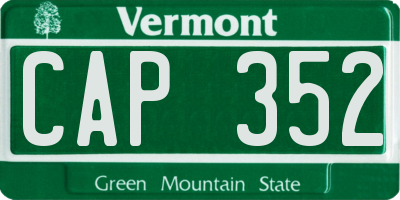 VT license plate CAP352