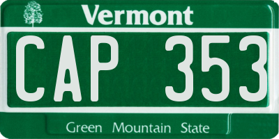VT license plate CAP353