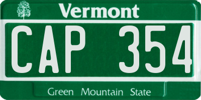 VT license plate CAP354