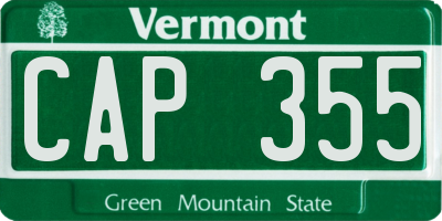 VT license plate CAP355