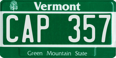 VT license plate CAP357