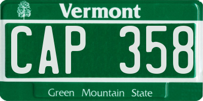 VT license plate CAP358