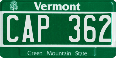 VT license plate CAP362