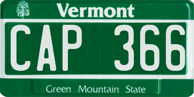 VT license plate CAP366