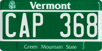 VT license plate CAP368