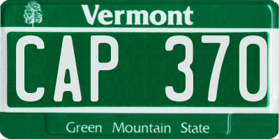 VT license plate CAP370