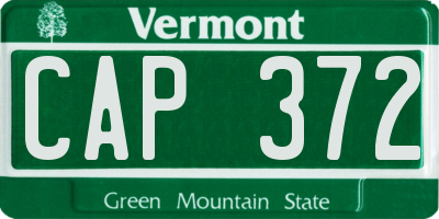 VT license plate CAP372