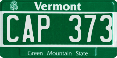 VT license plate CAP373