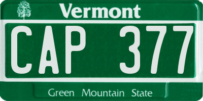 VT license plate CAP377