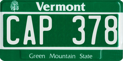 VT license plate CAP378
