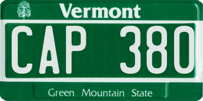 VT license plate CAP380