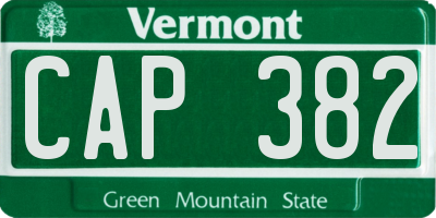 VT license plate CAP382