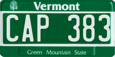 VT license plate CAP383