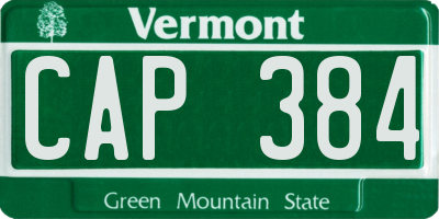 VT license plate CAP384
