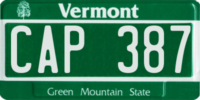 VT license plate CAP387