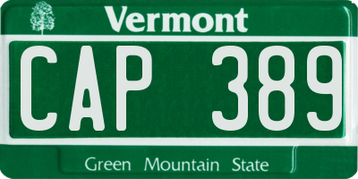VT license plate CAP389