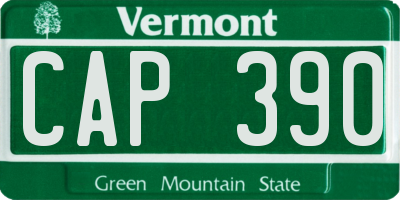 VT license plate CAP390