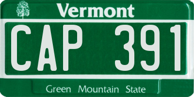 VT license plate CAP391