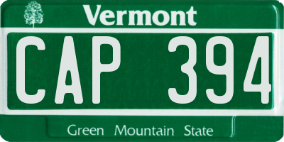 VT license plate CAP394