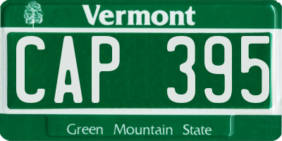 VT license plate CAP395