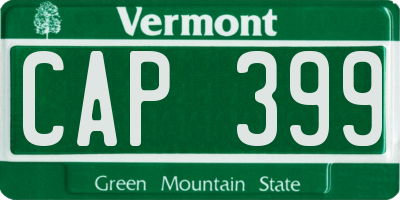VT license plate CAP399