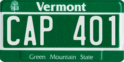 VT license plate CAP401
