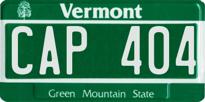 VT license plate CAP404