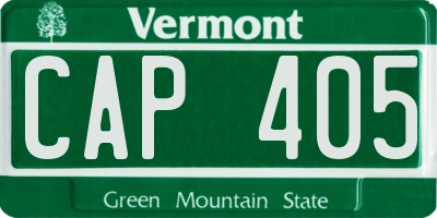VT license plate CAP405