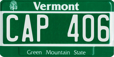 VT license plate CAP406