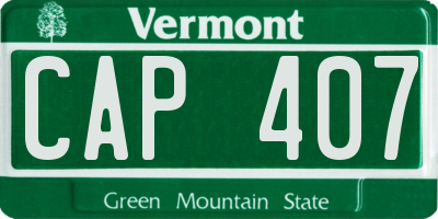 VT license plate CAP407