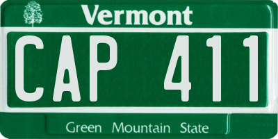 VT license plate CAP411