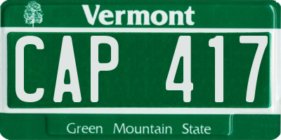 VT license plate CAP417