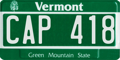 VT license plate CAP418