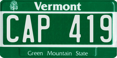 VT license plate CAP419