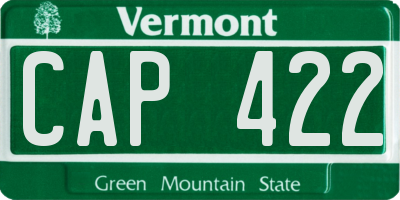 VT license plate CAP422