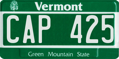 VT license plate CAP425