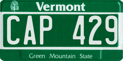 VT license plate CAP429