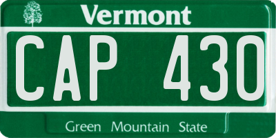 VT license plate CAP430