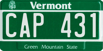 VT license plate CAP431