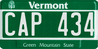 VT license plate CAP434