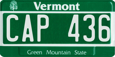VT license plate CAP436