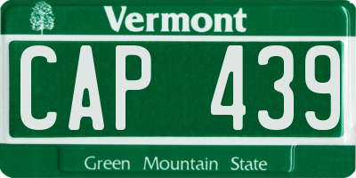 VT license plate CAP439