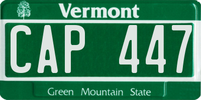 VT license plate CAP447