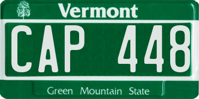 VT license plate CAP448