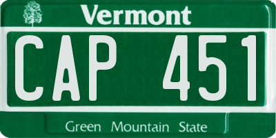 VT license plate CAP451