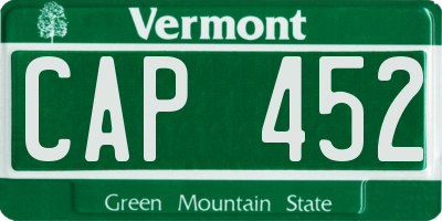 VT license plate CAP452