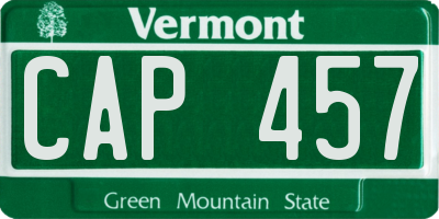 VT license plate CAP457