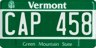 VT license plate CAP458