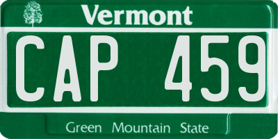 VT license plate CAP459